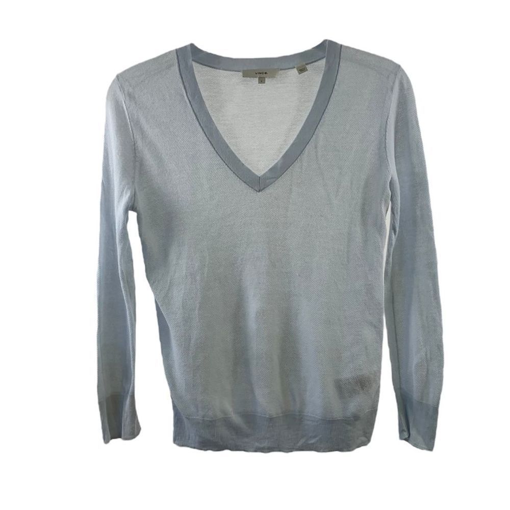Vince Light Blue Cotton Pullover Size S